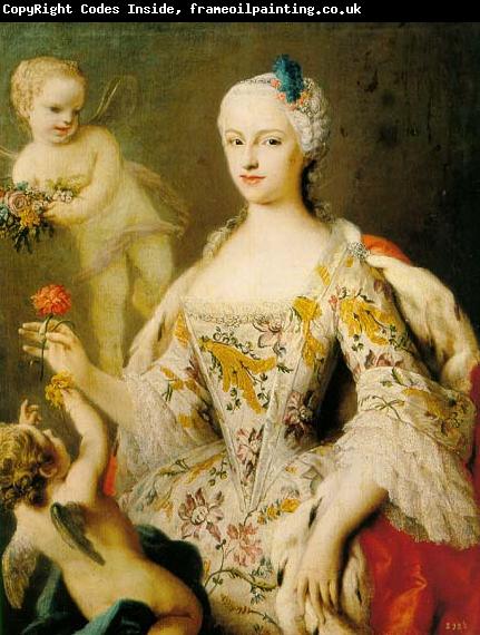 Jacopo Amigoni infanta of Spain, daughter of King Philip V of Spain and of his wife, Elizabeth Farnese, and Queen consort of Sardinia as wife of King en:Victor Amade